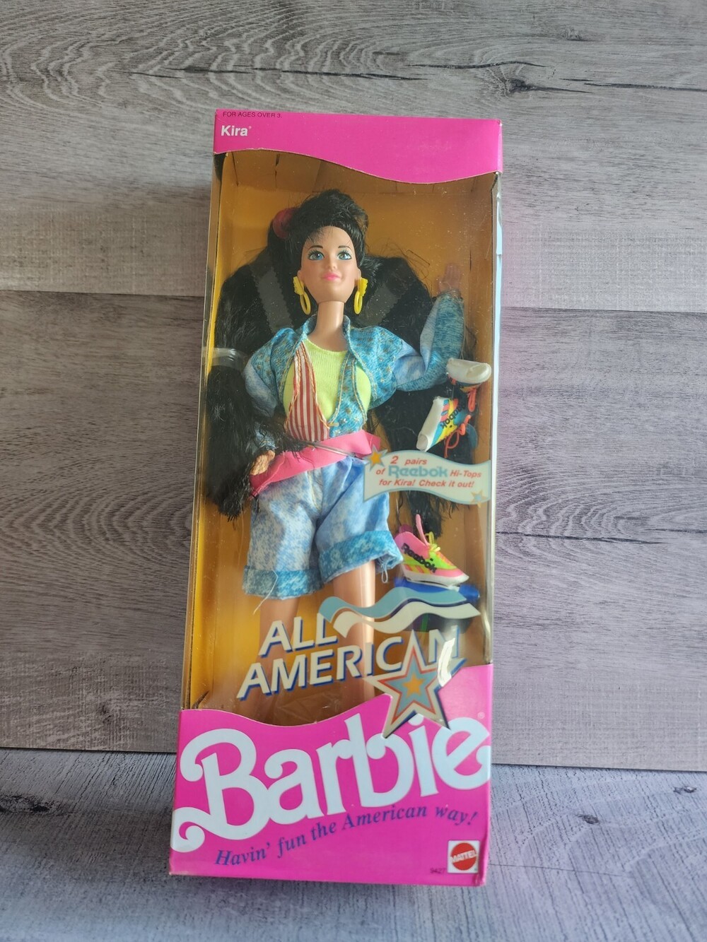 Vintage All American Barbie Kira Doll Reebok 1990 Mattel No. 9427 New